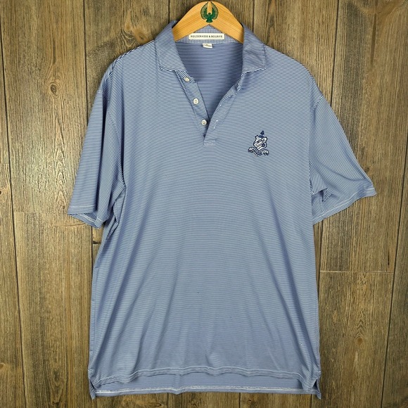 Holderness & Bourne The Perkins Golf Polo Shirt Striped Milwaukee CC Tailored L - Picture 1 of 9